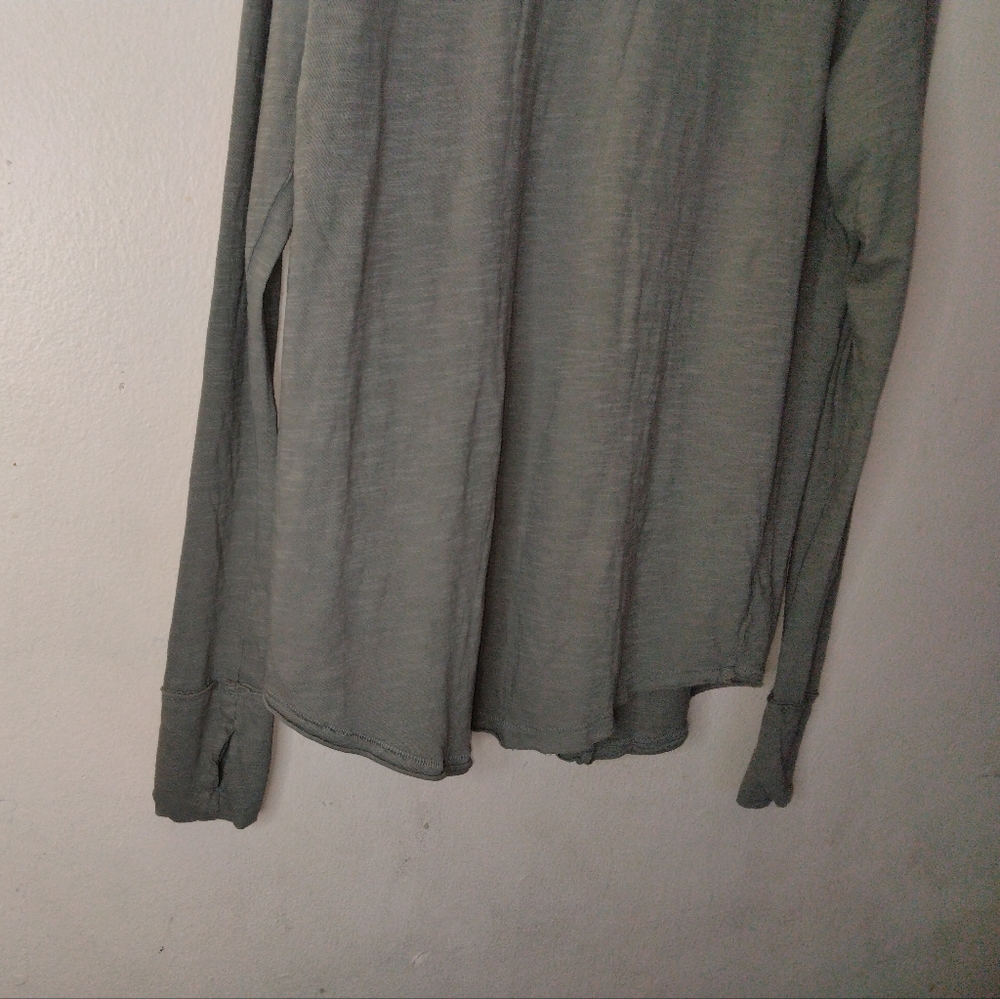 New Free People Arden Tee Long Sleeve Oversize Olive Washed Army Green S… - Picture 6 of 14